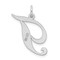 Sterling Silver Large Script Initial Letter T Charm Jewerly 21mm x 17mm